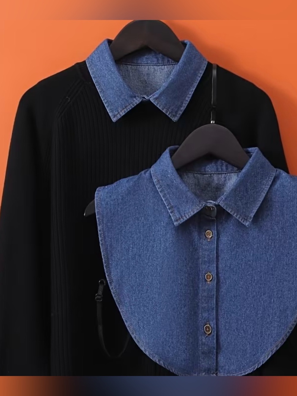 Blue chambray blouse dickie